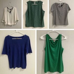 TALBOTS/BANANA REPUBLIC Lot of 5  BLOUSES  Size M NWT